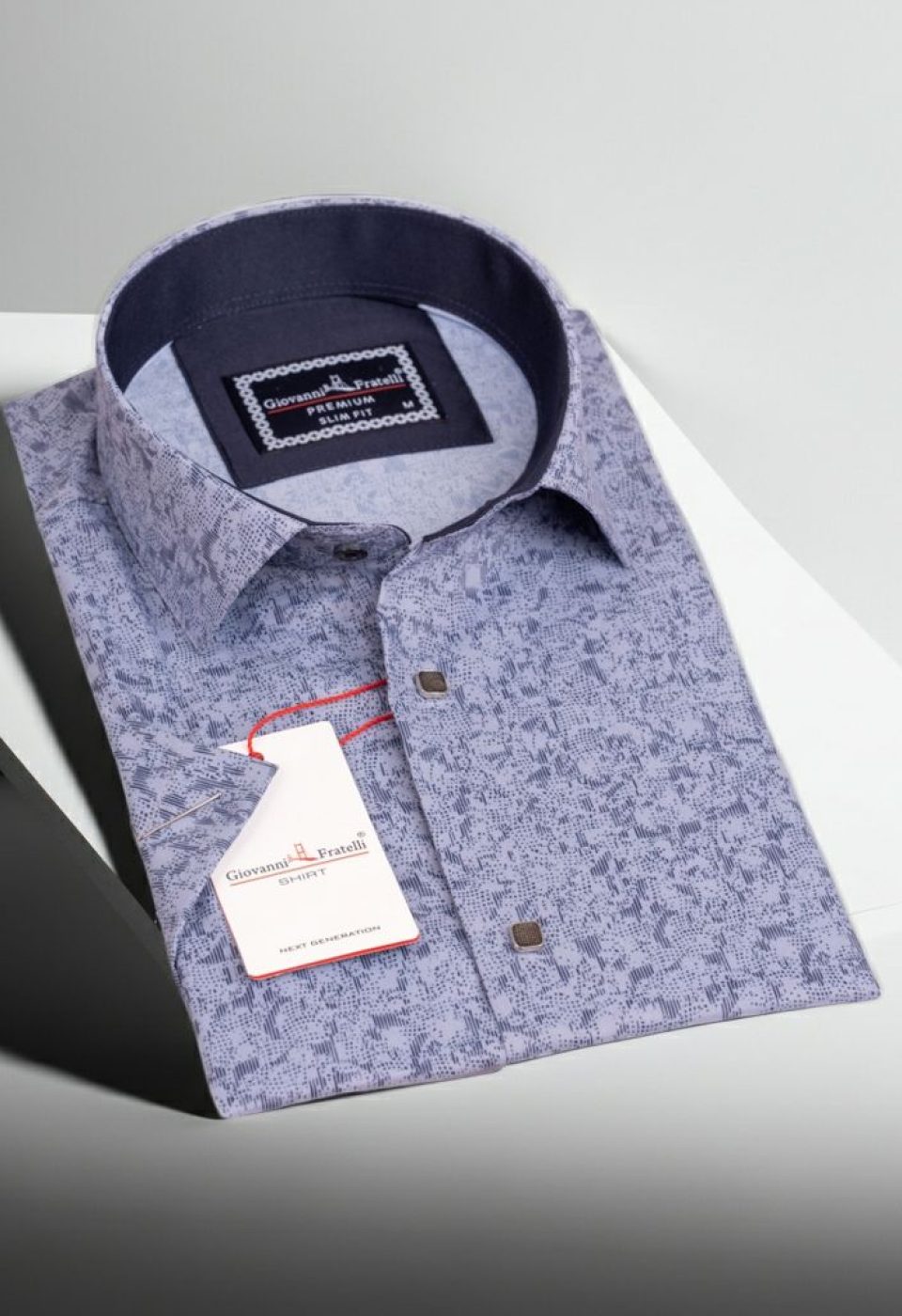 Slim Fit Kısa Kol Dijital Baskılı Desenli Erkek Gömlek 3GMK311062004 - Giovanni Fratelli