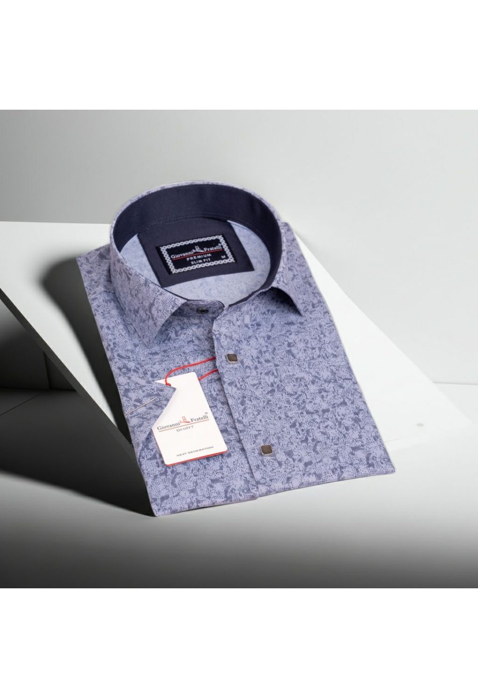 Slim Fit Kısa Kol Dijital Baskılı Desenli Erkek Gömlek 3GMK311062004 - Giovanni Fratelli