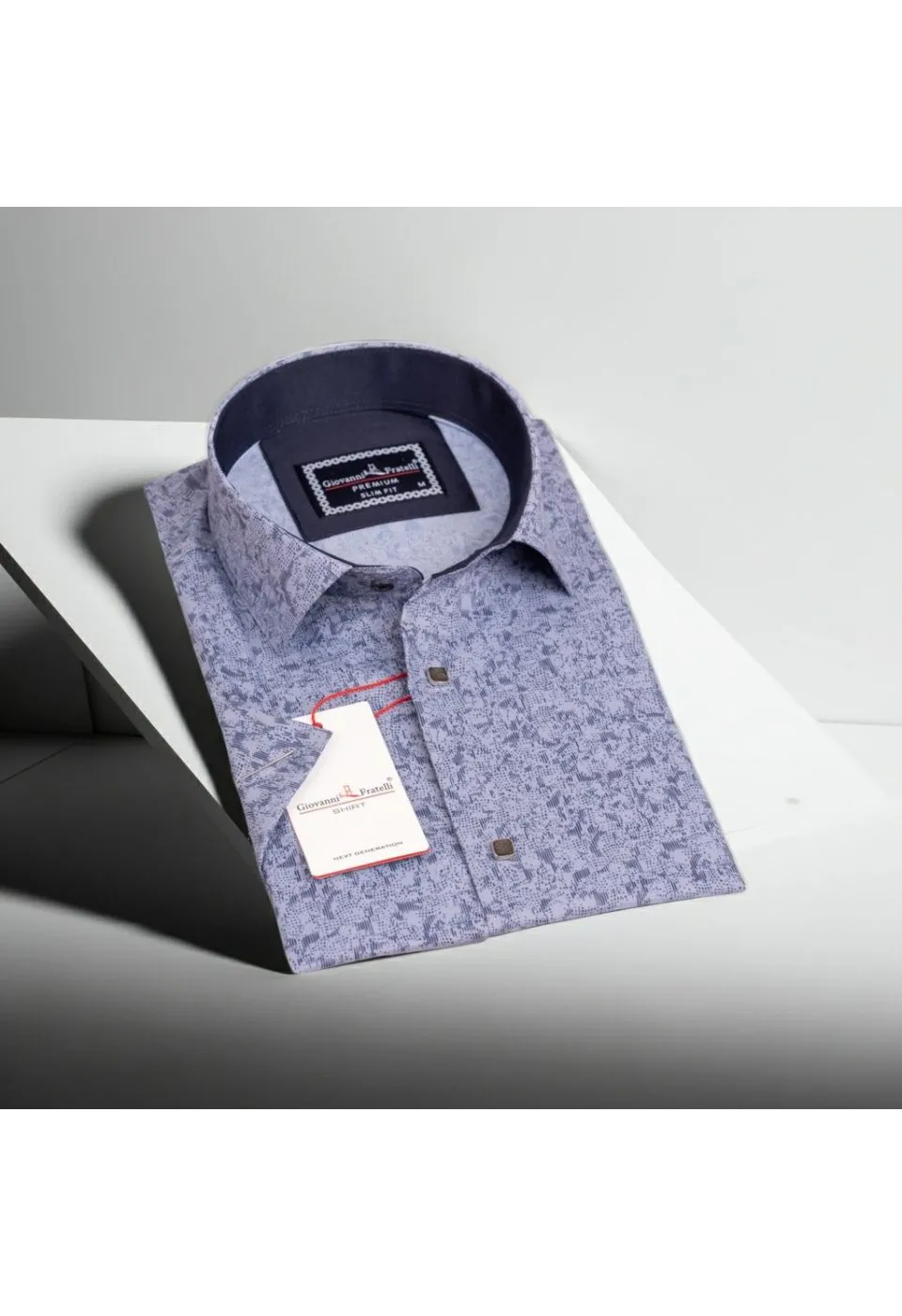 Slim Fit Kısa Kol Dijital Baskılı Desenli Erkek Gömlek 3GMK311062004 - Giovanni Fratelli