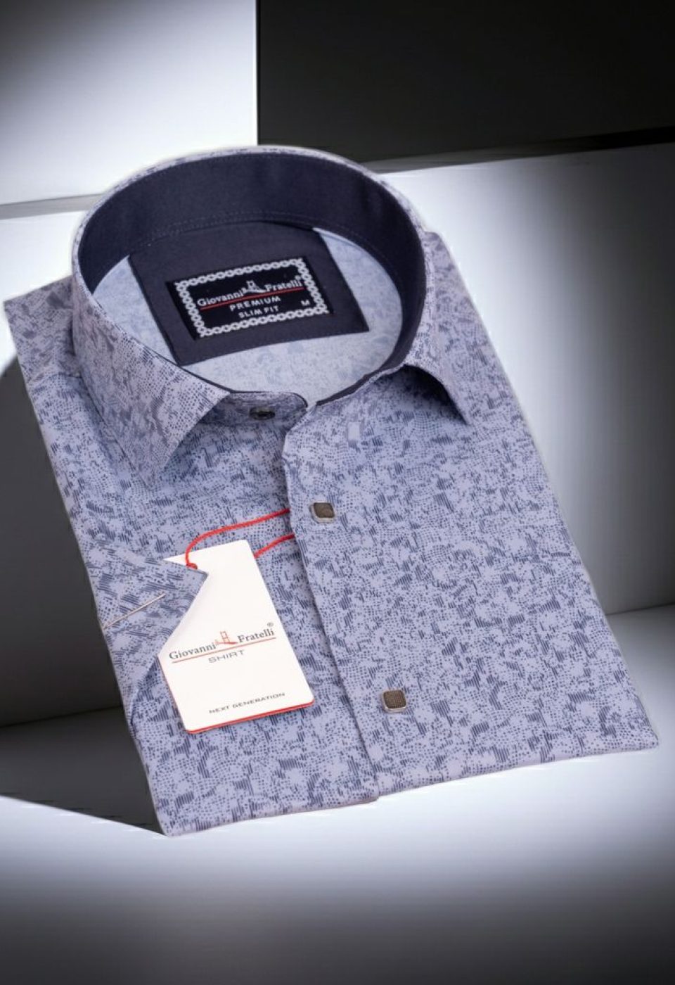 Slim Fit Kısa Kol Dijital Baskılı Desenli Erkek Gömlek 3GMK311062004