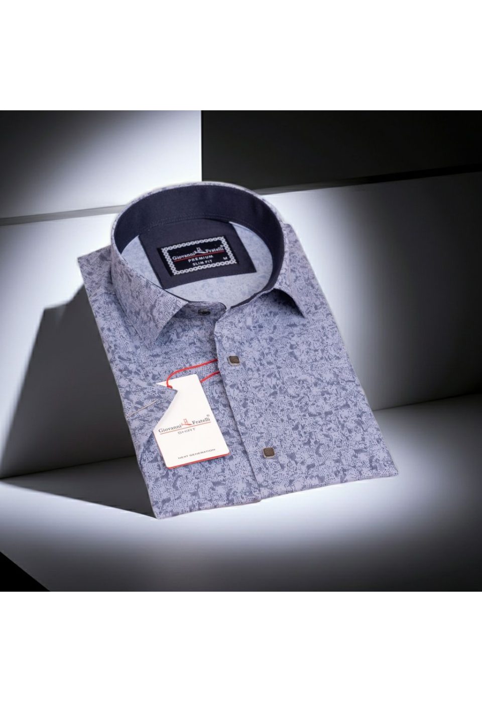 Slim Fit Kısa Kol Dijital Baskılı Desenli Erkek Gömlek 3GMK311062004 - Giovanni Fratelli