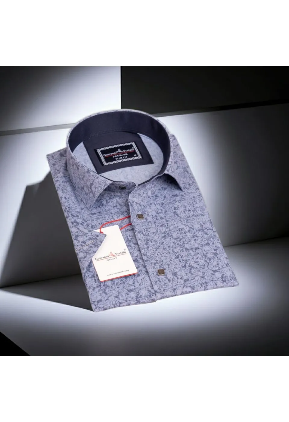 Slim Fit Kısa Kol Dijital Baskılı Desenli Erkek Gömlek 3GMK311062004 - Giovanni Fratelli
