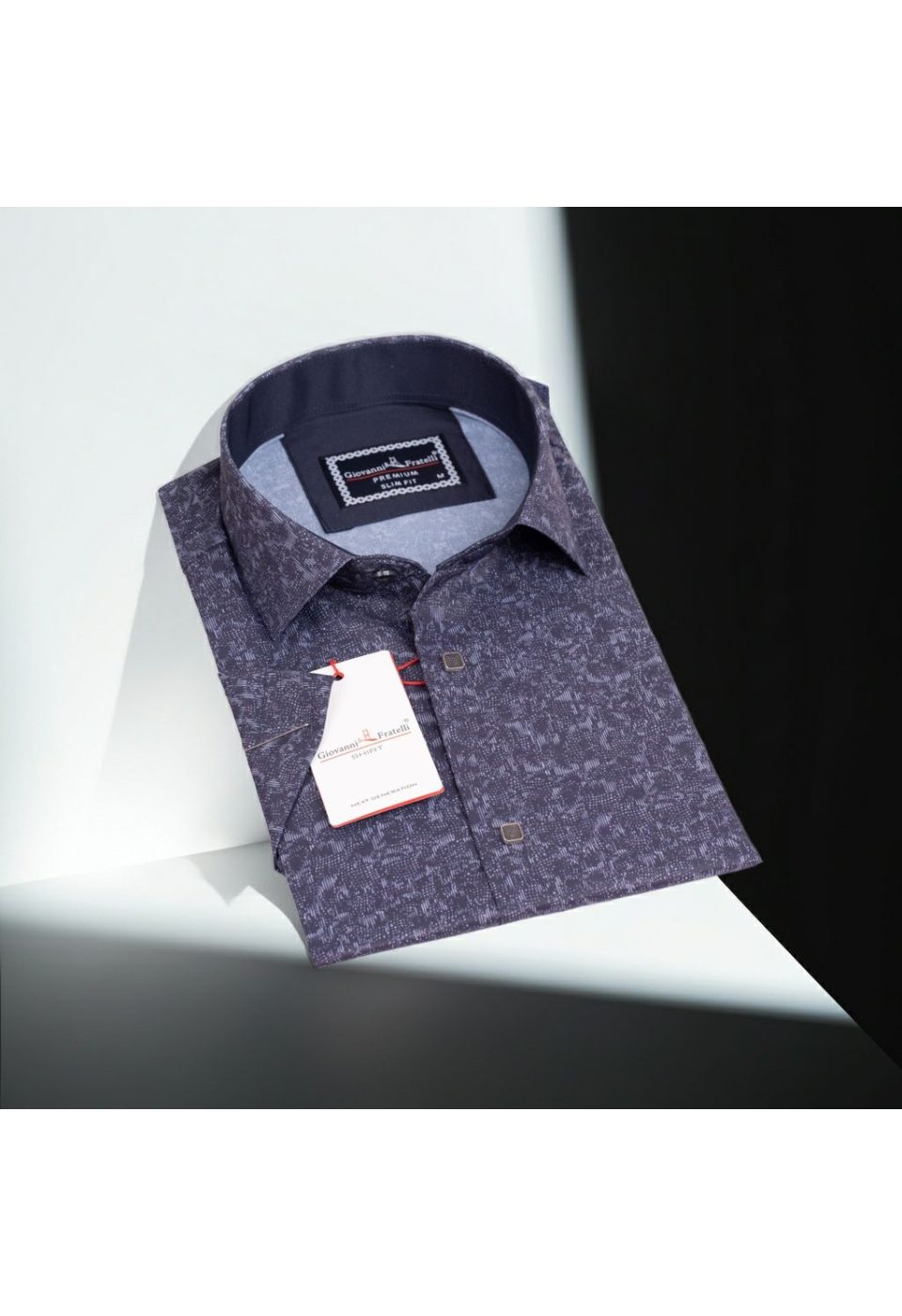 Slim Fit Kısa Kol Dijital Baskılı Desenli Erkek Gömlek 3GMK311062006 - Giovanni Fratelli