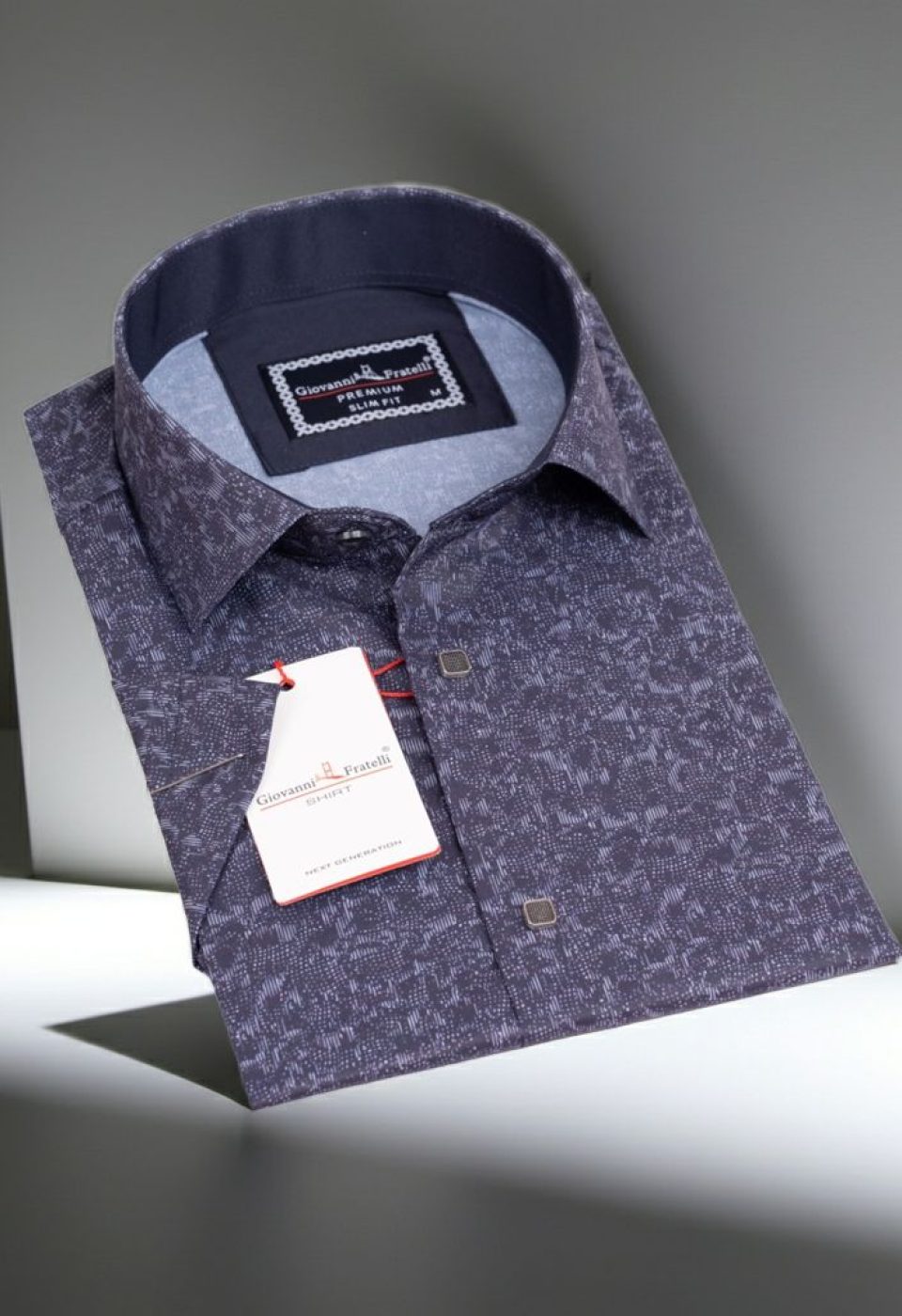 Slim Fit Kısa Kol Dijital Baskılı Desenli Erkek Gömlek 3GMK311062006