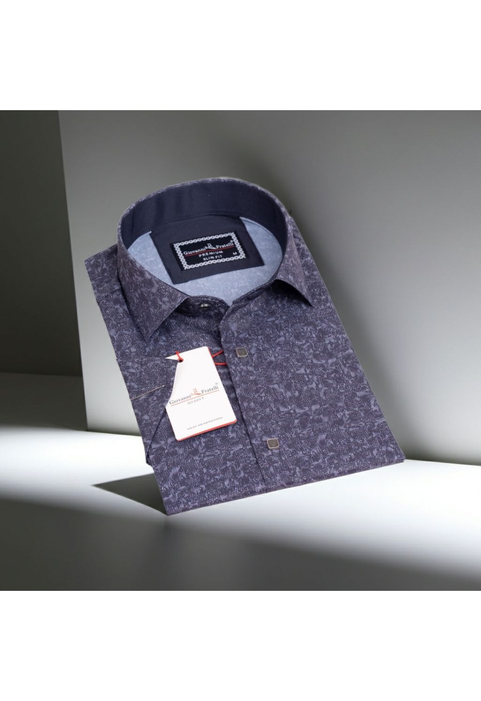 Slim Fit Kısa Kol Dijital Baskılı Desenli Erkek Gömlek 3GMK311062006 - Giovanni Fratelli