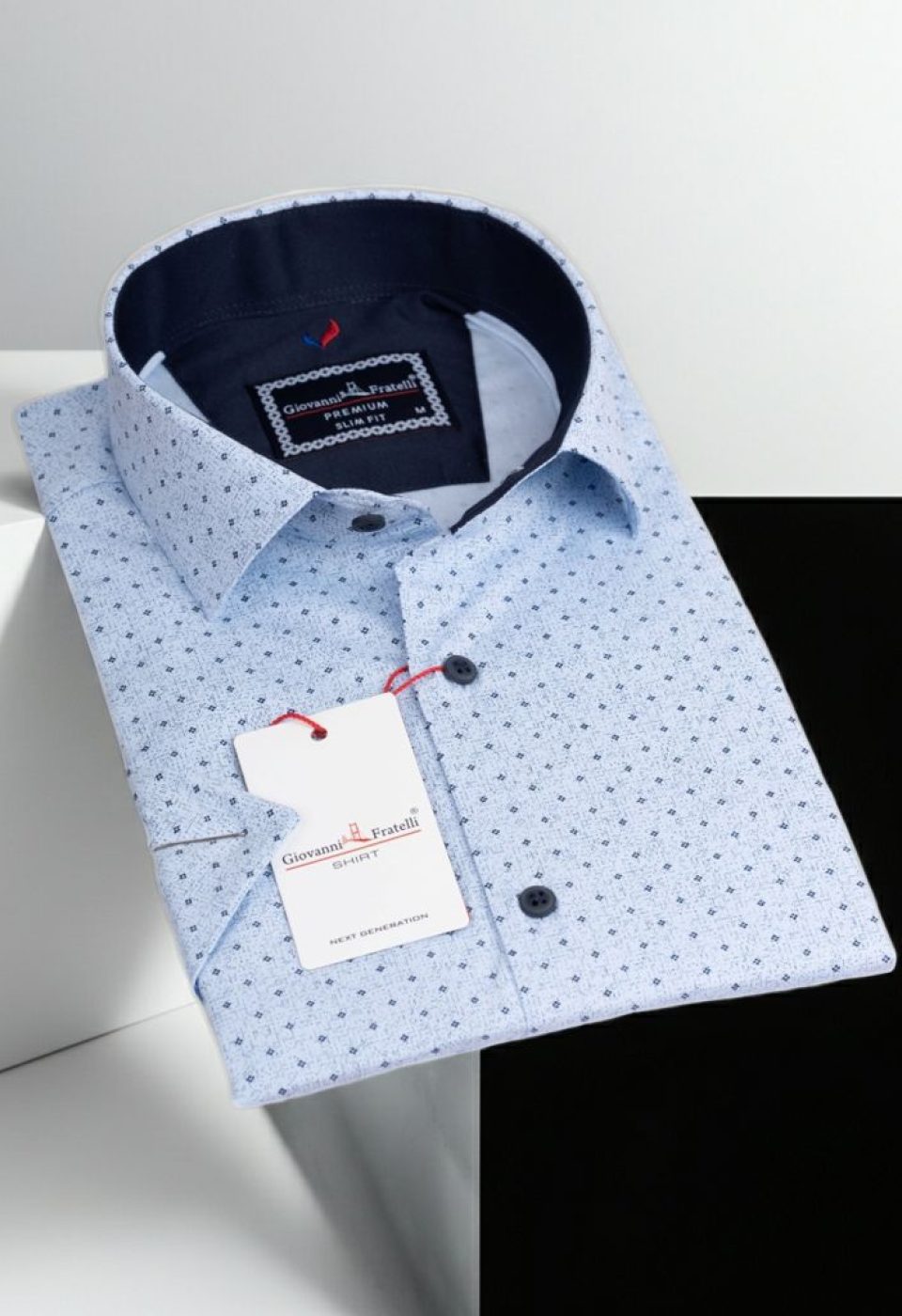 1063 CR K 002 Slim Fit Kısa Kol Desenli Erkek Gömlek 3GMK311063002 - Giovanni Fratelli