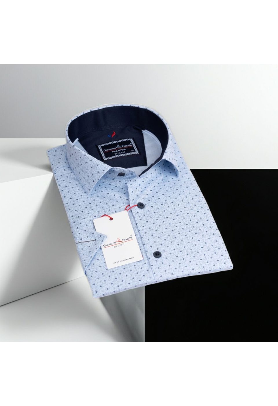 1063 CR K 002 Slim Fit Kısa Kol Desenli Erkek Gömlek 3GMK311063002 - Giovanni Fratelli