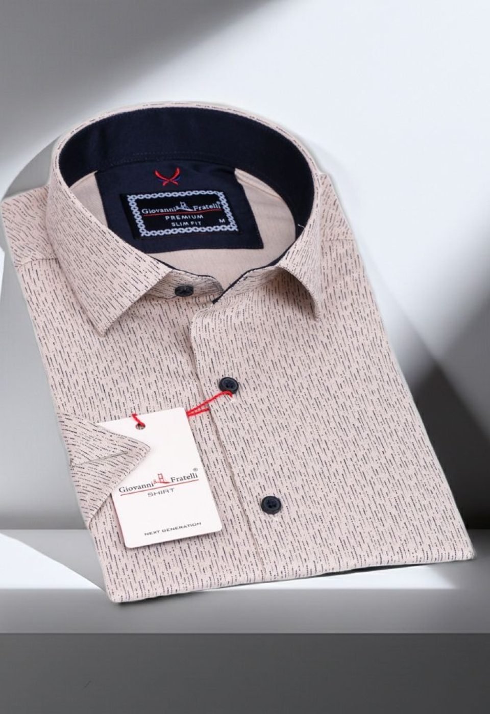 Slim Fit Kısa Kol Dijital Baskılı Desenli Erkek Gömlek 3GMK311064002 - Giovanni Fratelli