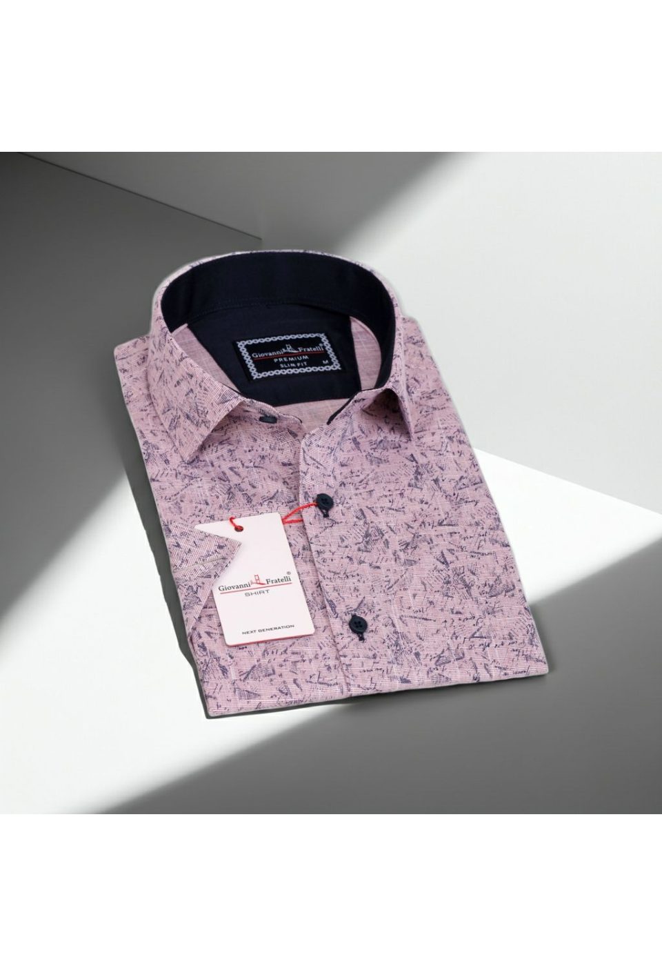 Slim Fit Kısa Kol Desenli Erkek Gömlek 3GMK311065005 - Giovanni Fratelli