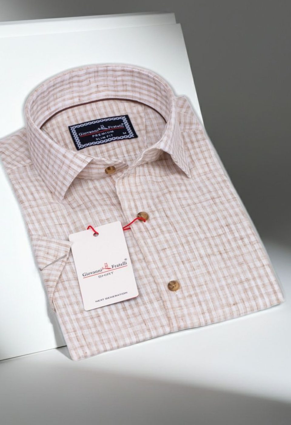 Slim Fit Kısa Kol Desenli Erkek Gömlek 3GMK311066002