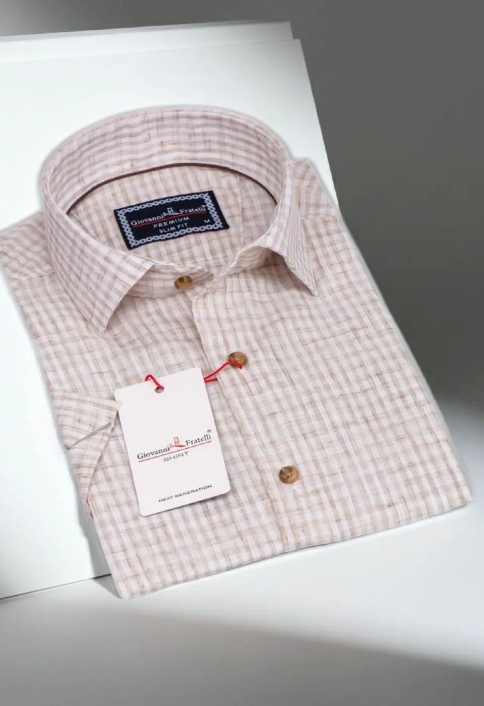 Slim Fit Kısa Kol Desenli Erkek Gömlek 3GMK311066002