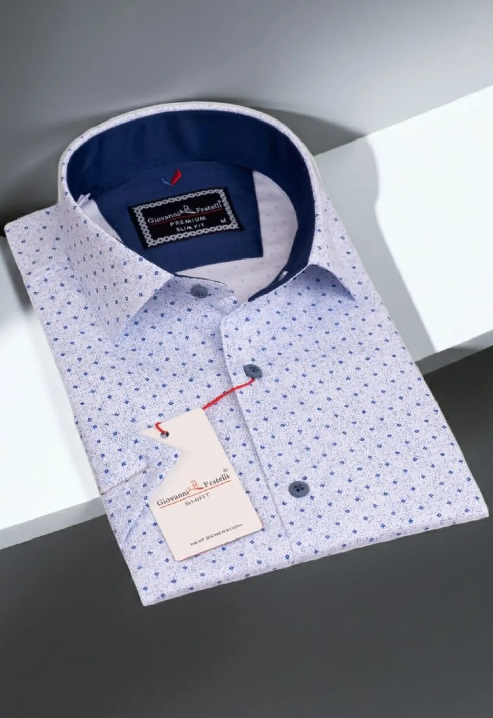 Slim Fit Kısa Kol Desenli Erkek Gömlek 3GMK311063005 - Giovanni Fratelli