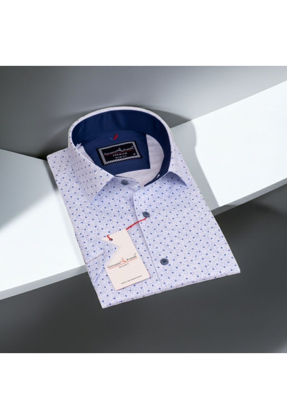 Slim Fit Kısa Kol Desenli Erkek Gömlek 3GMK311063005 - Giovanni Fratelli
