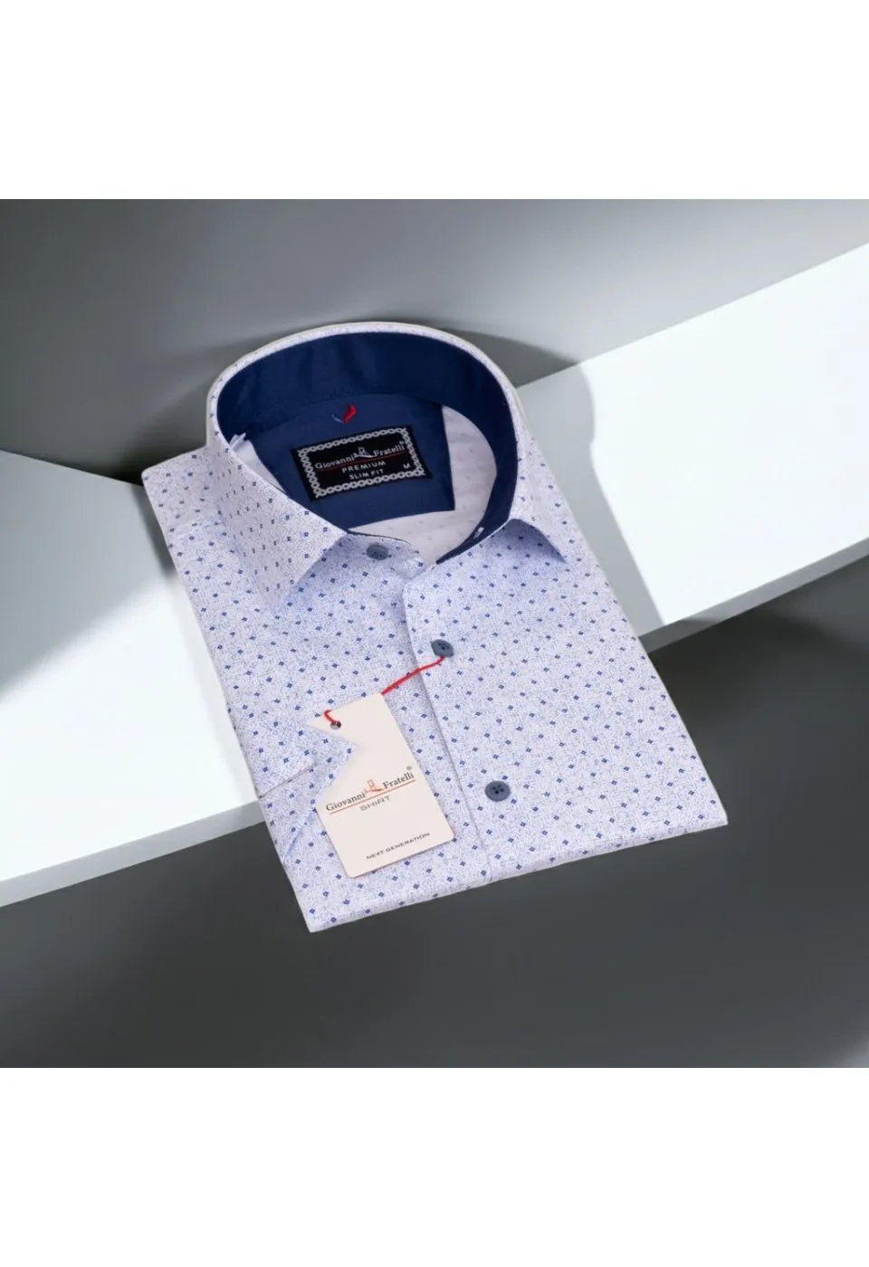 Slim Fit Kısa Kol Desenli Erkek Gömlek 3GMK311063005 - Giovanni Fratelli
