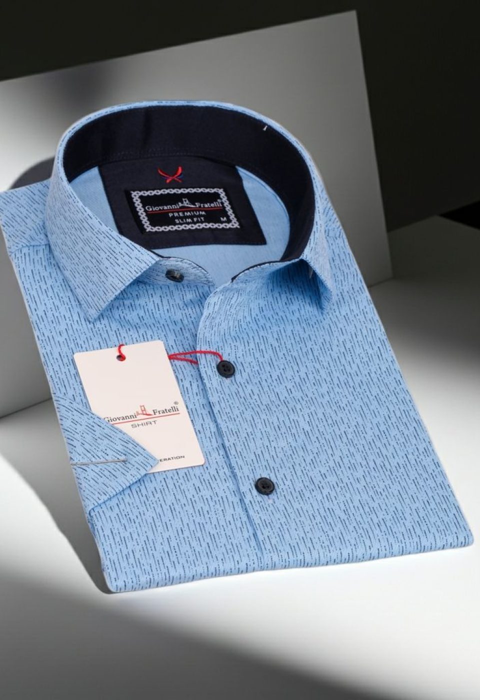 Slim Fit Kısa Kol Dijital Baskılı Desenli Erkek Gömlek 3GMK311064005