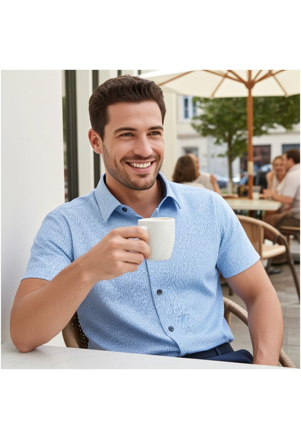 Slim Fit Kısa Kol Dijital Baskılı Desenli Erkek Gömlek 3GMK311064005 - Giovanni Fratelli