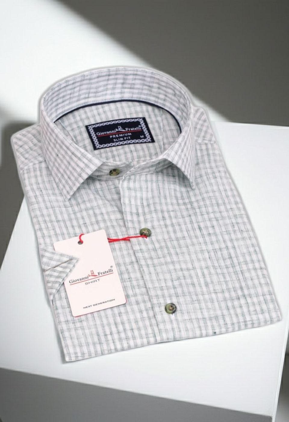 Slim Fit Kısa Kol Desenli Erkek Gömlek 3GMK311066005