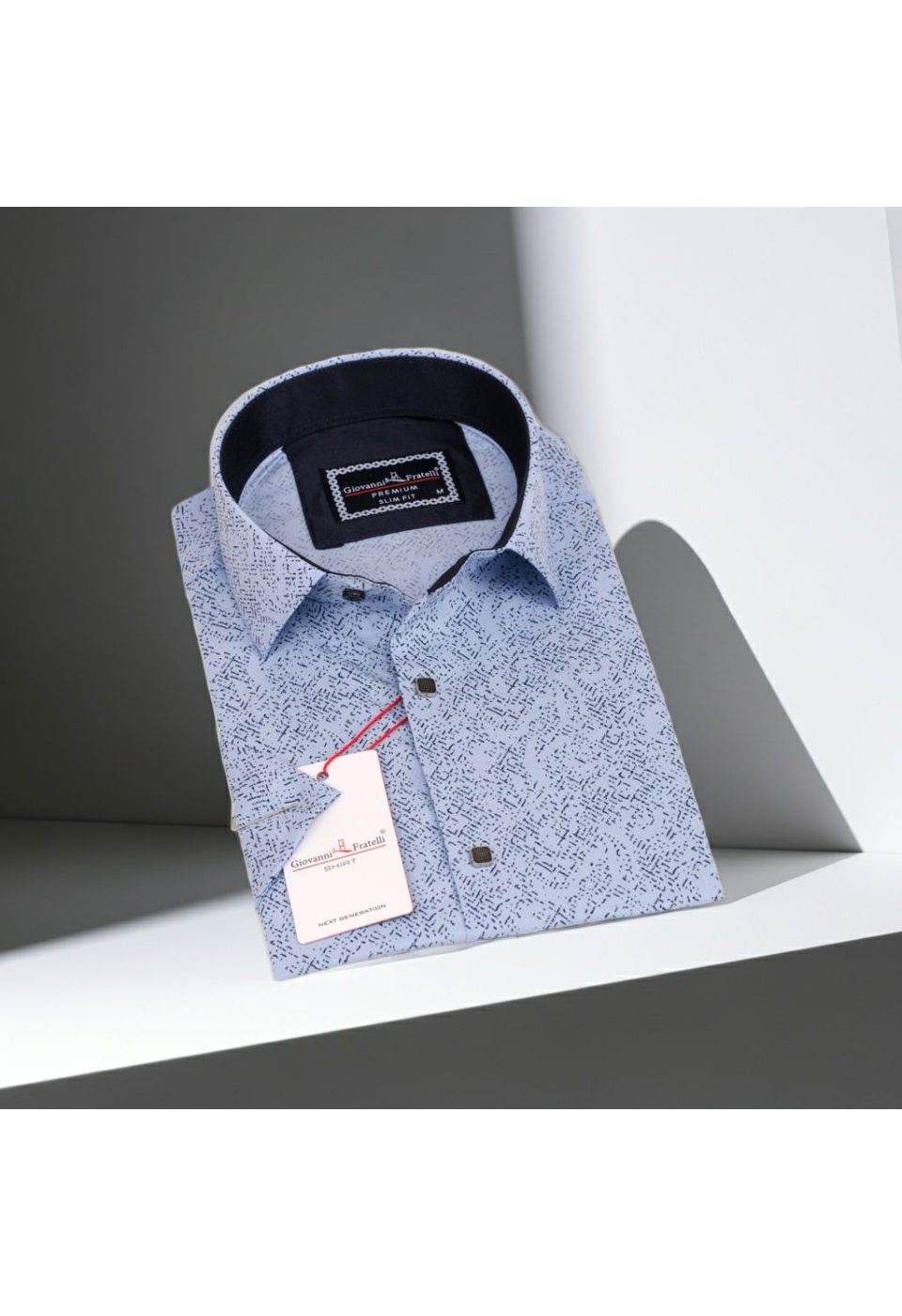 Slim Fit Kısa Kol Dijital Baskılı Desenli Erkek Gömlek 3GMK311067002 - Giovanni Fratelli
