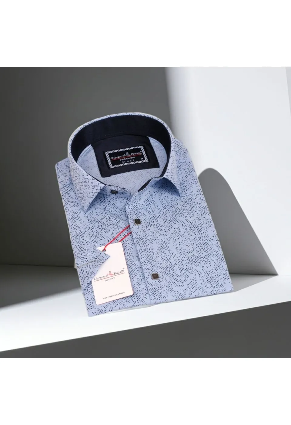 Slim Fit Kısa Kol Dijital Baskılı Desenli Erkek Gömlek 3GMK311067002 - Giovanni Fratelli