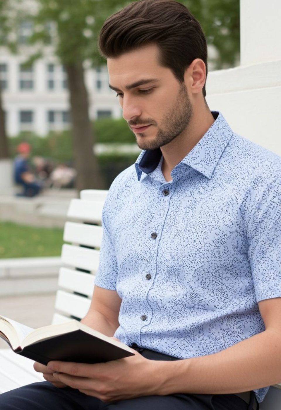 Slim Fit Kısa Kol Dijital Baskılı Desenli Erkek Gömlek 3GMK311067002 - Giovanni Fratelli