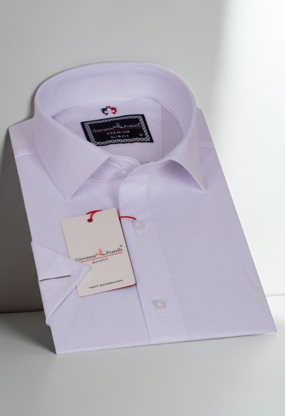 Slim Fit Kısa Kol Armürlü Jakar Erkek Gömlek 3GMK311068001