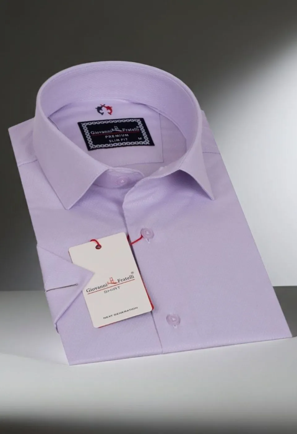 1068 CR K JKR 004 Slim Fit Kısa Kol Armürlü Jakar Erkek Gömlek 3GMK311068004 - Giovanni Fratelli