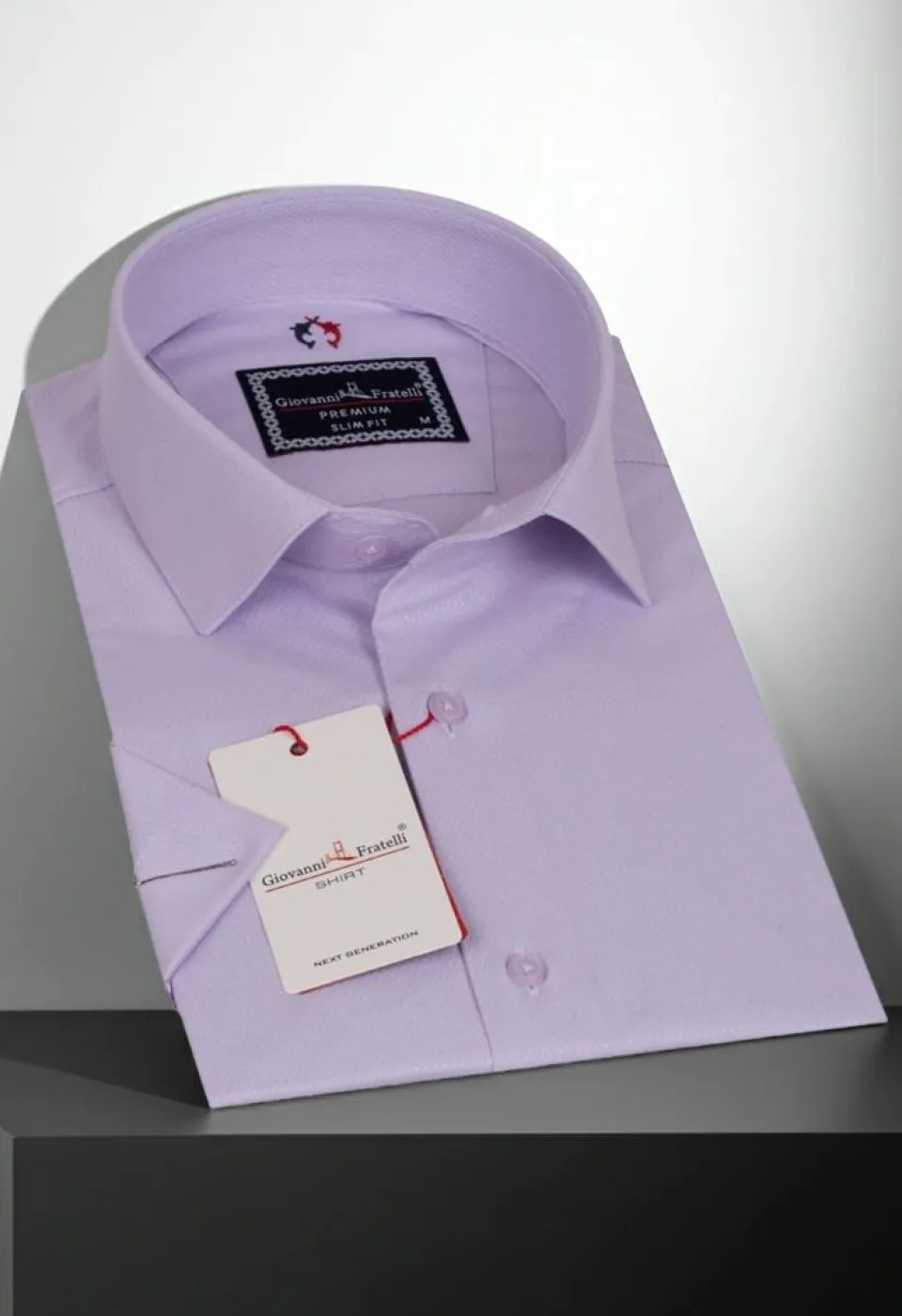 Slim Fit Kısa Kol Armürlü Jakar Erkek Gömlek 3GMK311068004