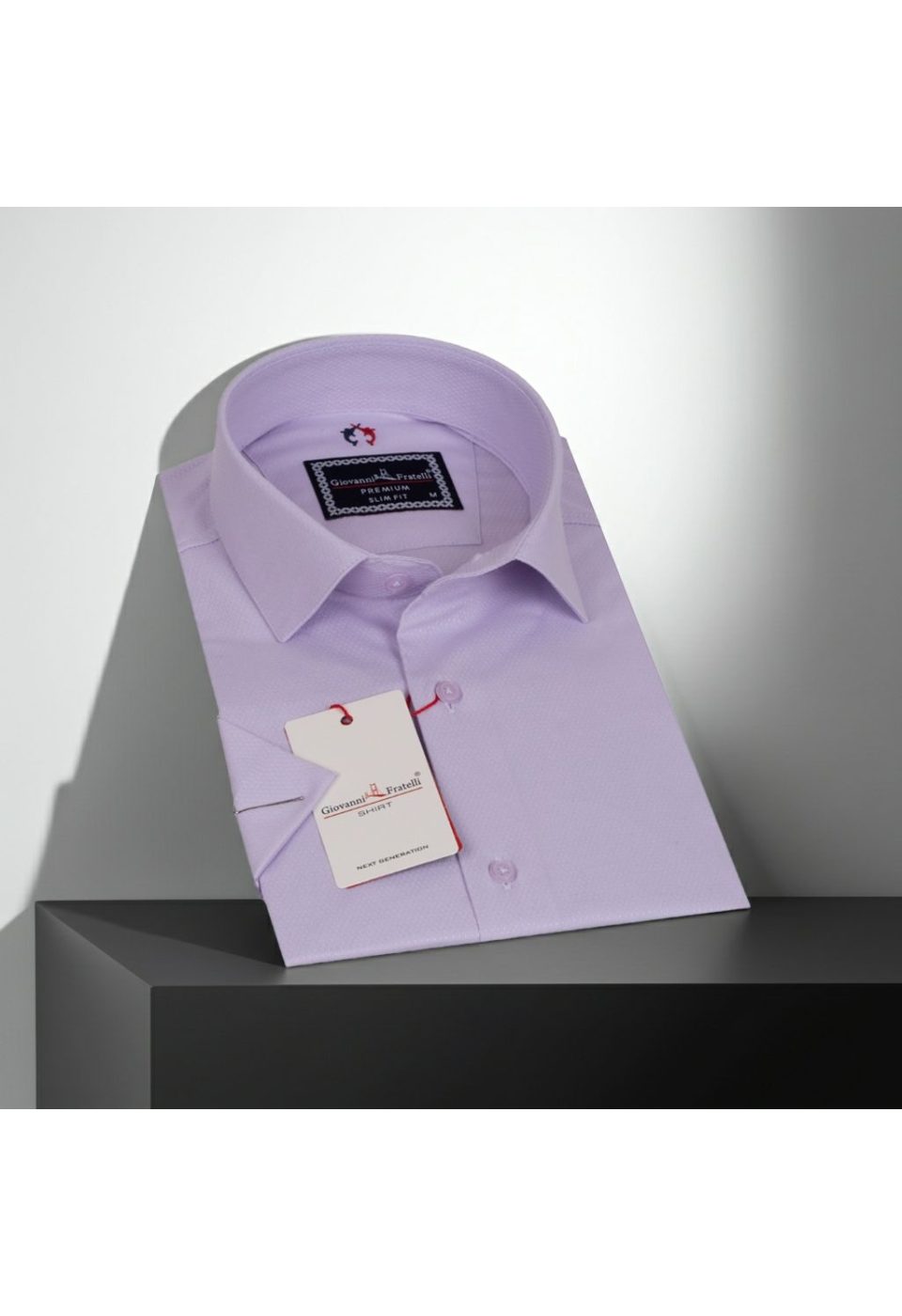 1068 CR K JKR 004 Slim Fit Kısa Kol Armürlü Jakar Erkek Gömlek 3GMK311068004 - Giovanni Fratelli