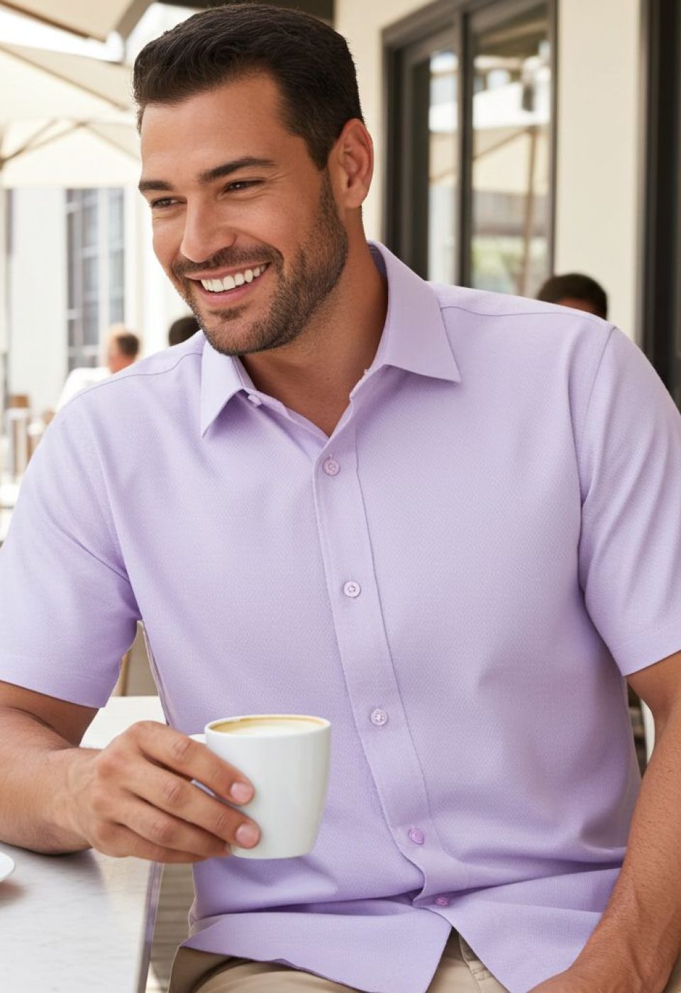 Slim Fit Kısa Kol Armürlü Jakar Erkek Gömlek 3GMK311068004 Slim Fit Kısa Kol Armürlü Jakar Erkek Gömlek 3GMK311068004