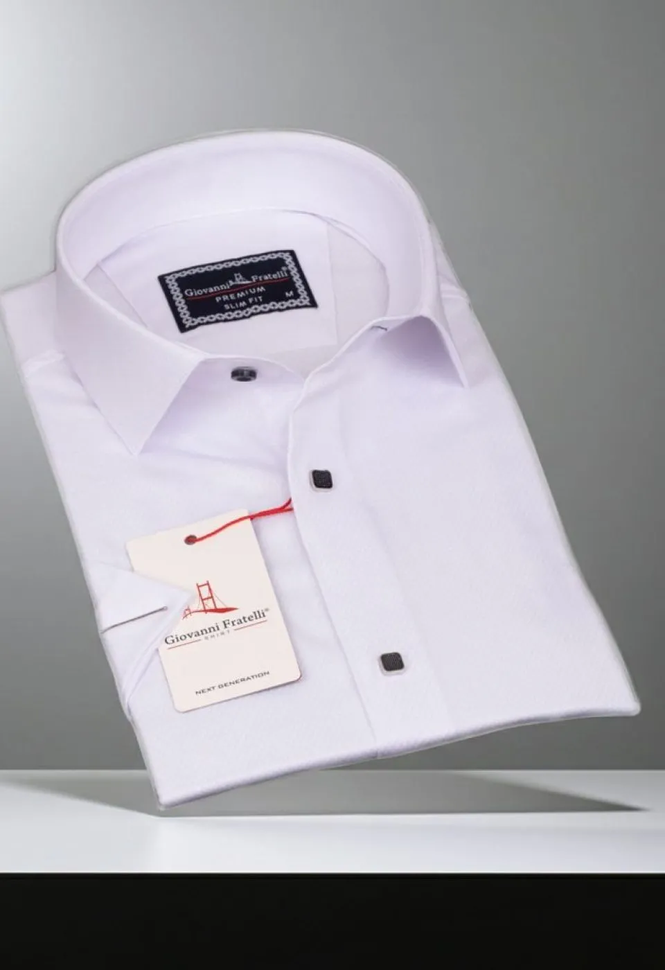 Slim Fit Kısa Kol Armürlü Jakar Erkek Gömlek 3GMK311069001