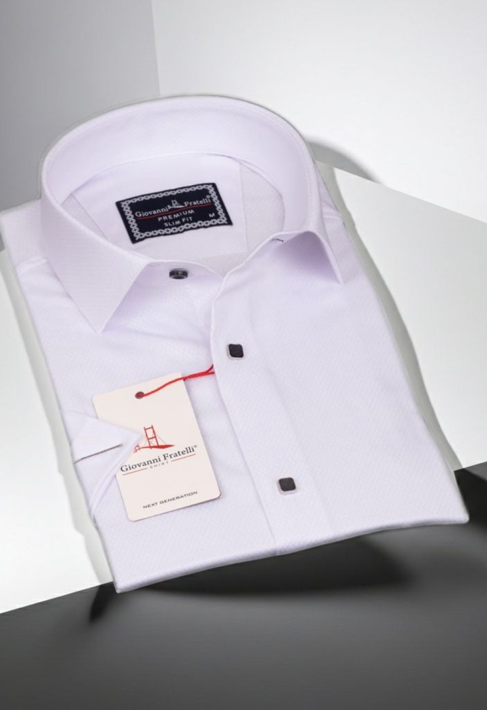 Slim Fit Kısa Kol Armürlü Jakar Erkek Gömlek 3GMK311069001 - Giovanni Fratelli