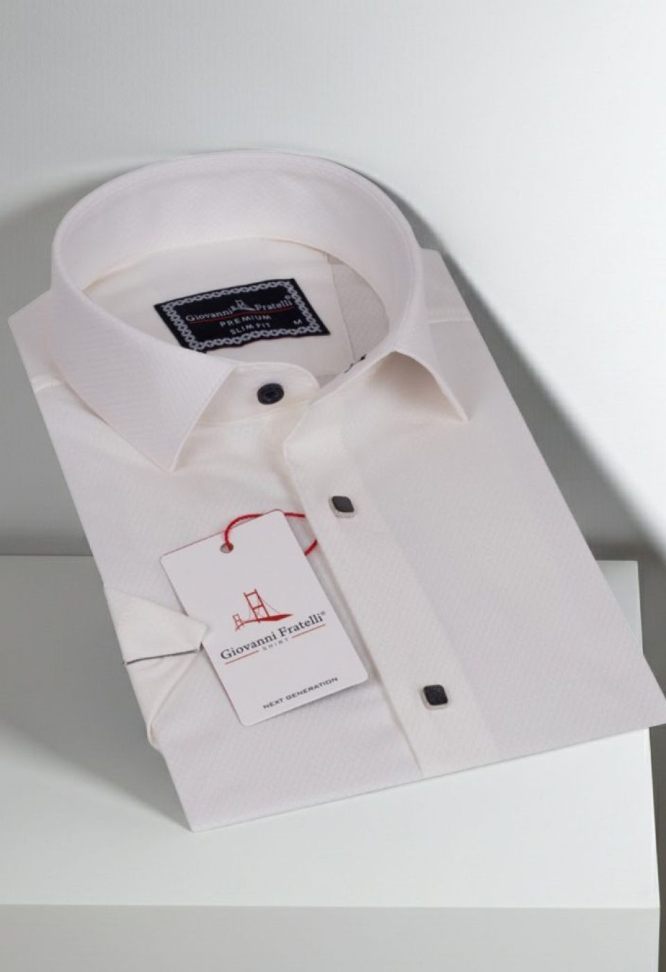Slim Fit Kısa Kol Armürlü Jakar Erkek Gömlek 3GMK311069002 - Giovanni Fratelli