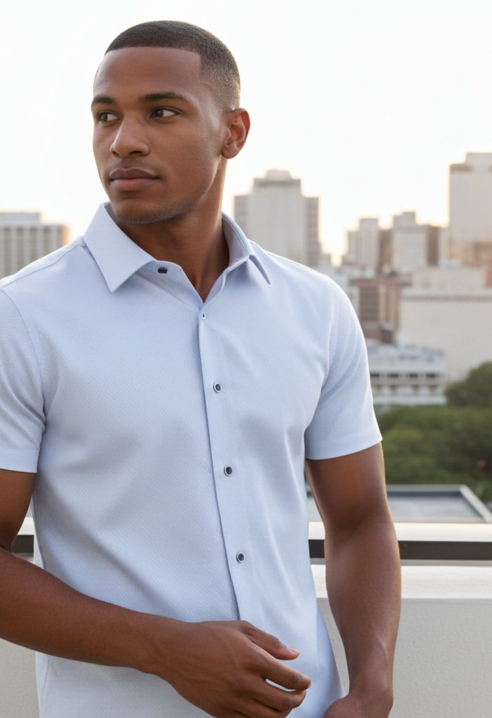 Slim Fit Kısa Kol Armürlü Jakar Erkek Gömlek 3GMK311069003 Slim Fit Kısa Kol Armürlü Jakar Erkek Gömlek 3GMK311069003