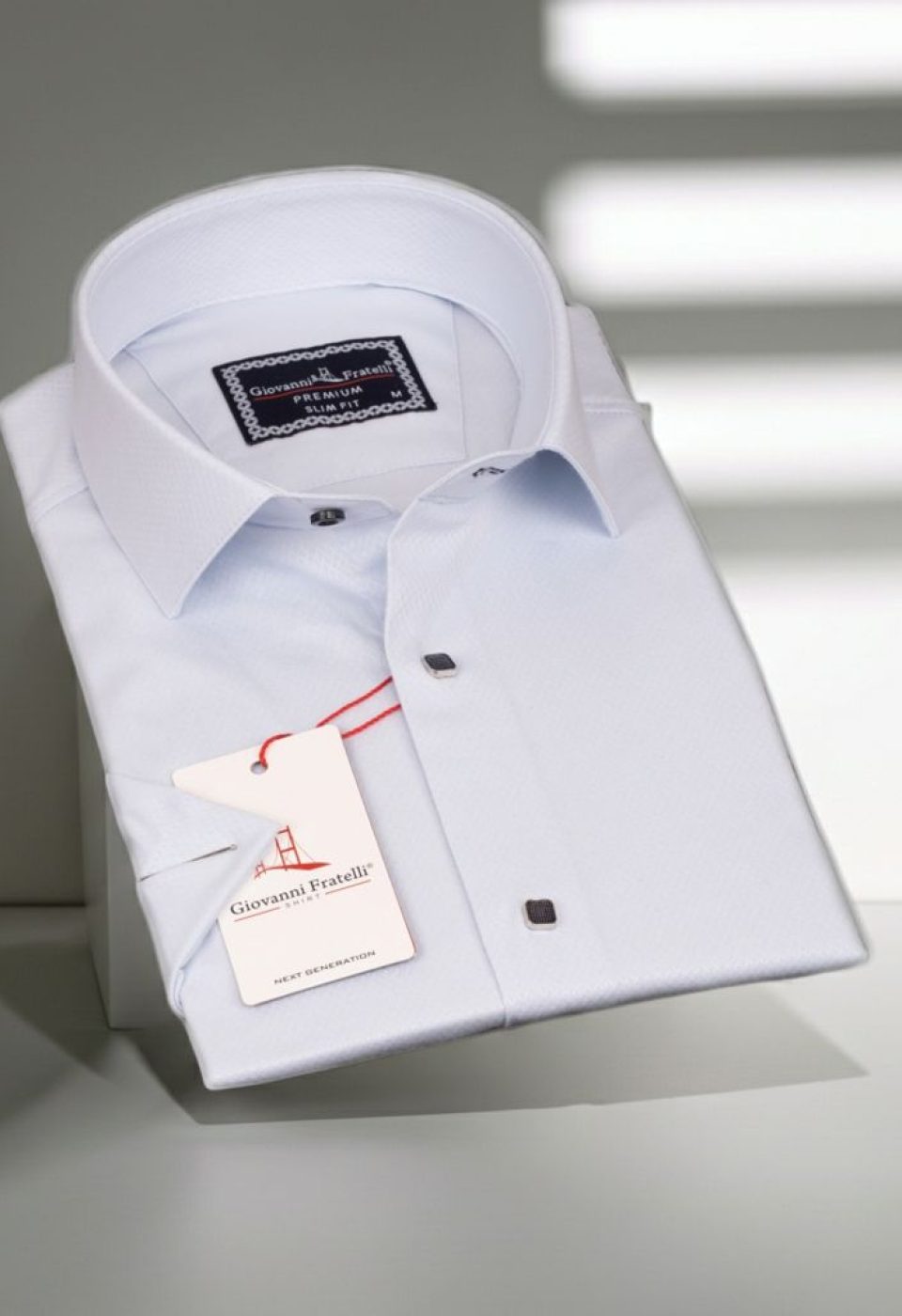 Slim Fit Kısa Kol Armürlü Jakar Erkek Gömlek 3GMK311069003 - Giovanni Fratelli