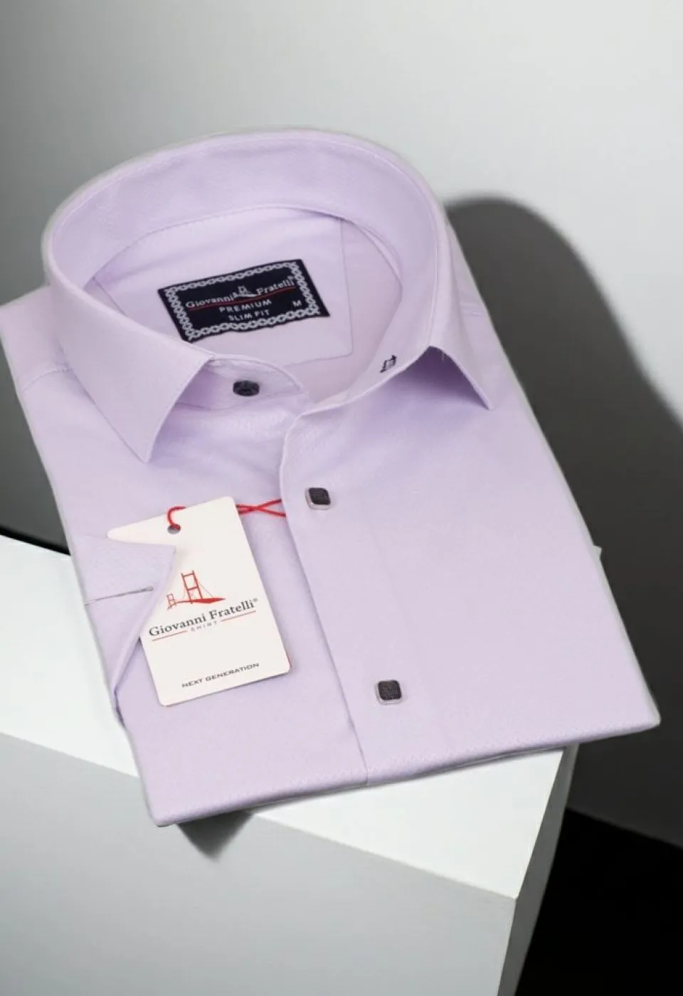 Slim Fit Kısa Kol Armürlü Jakar Erkek Gömlek 3GMK311069004 - Giovanni Fratelli