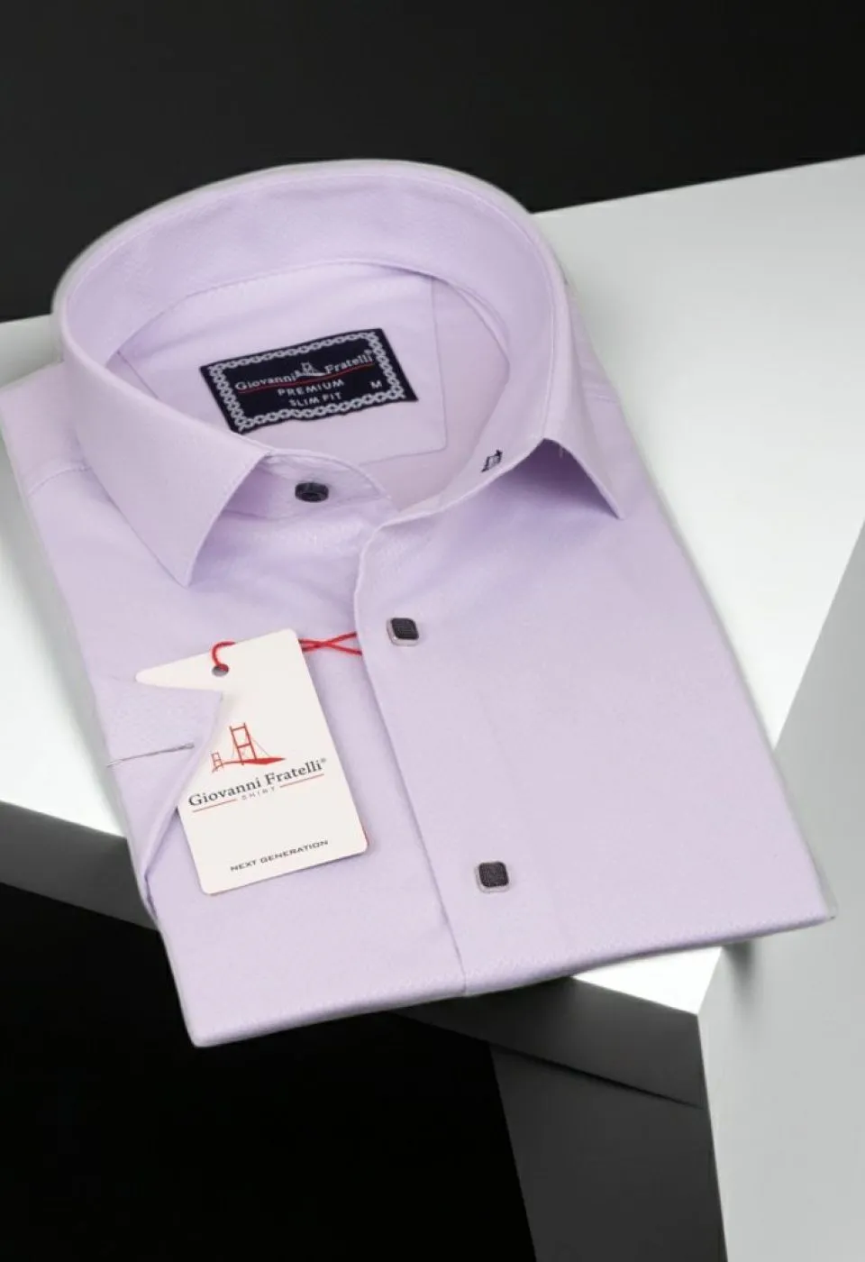 Slim Fit Kısa Kol Armürlü Jakar Erkek Gömlek 3GMK311069004