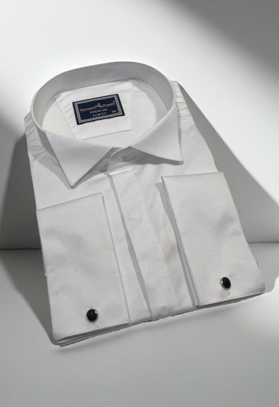 10703 CR D ATA SATIN 001 Slim Fit Düz Renk Kol Düğmeli Ata Yaka Erkek Gömlek 3GMK3110703001 - Giovanni Fratelli