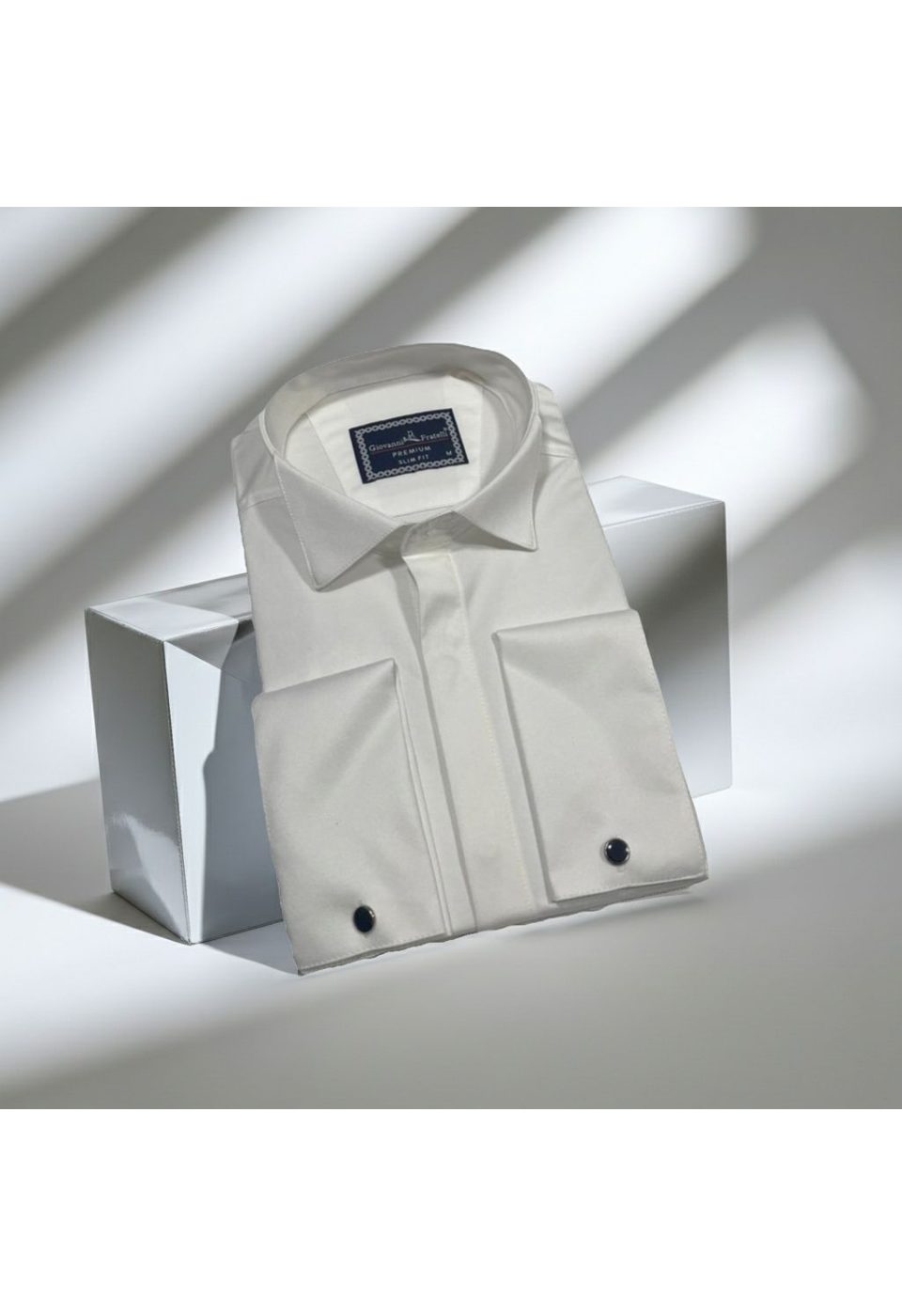 10703 CR D ATA SATIN 001 Slim Fit Düz Renk Kol Düğmeli Ata Yaka Erkek Gömlek 3GMK3110703001 - Giovanni Fratelli