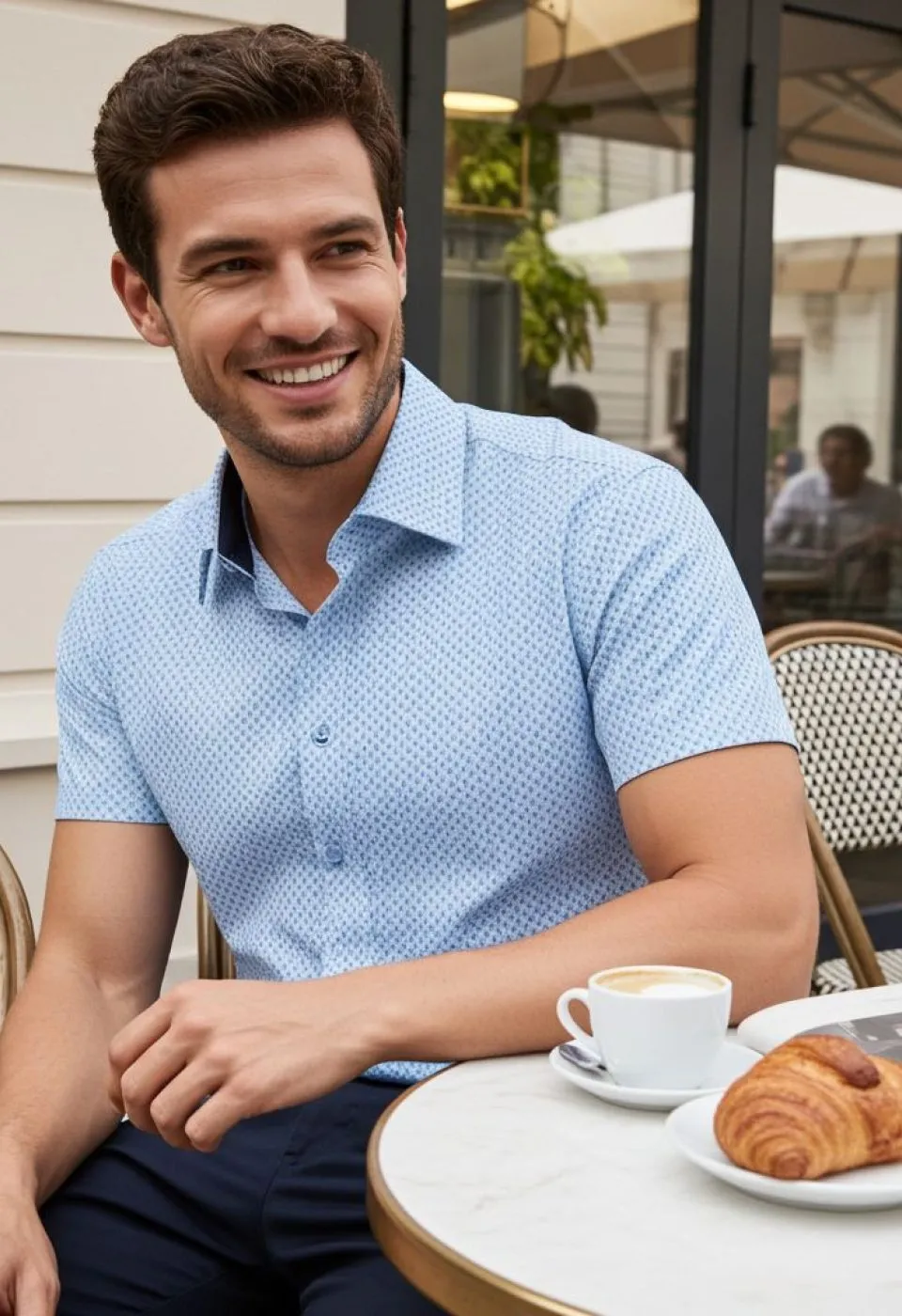 Slim Fit Kısa Kol Dijital Baskılı Desenli Erkek Gömlek 3GMK311073005 - Giovanni Fratelli