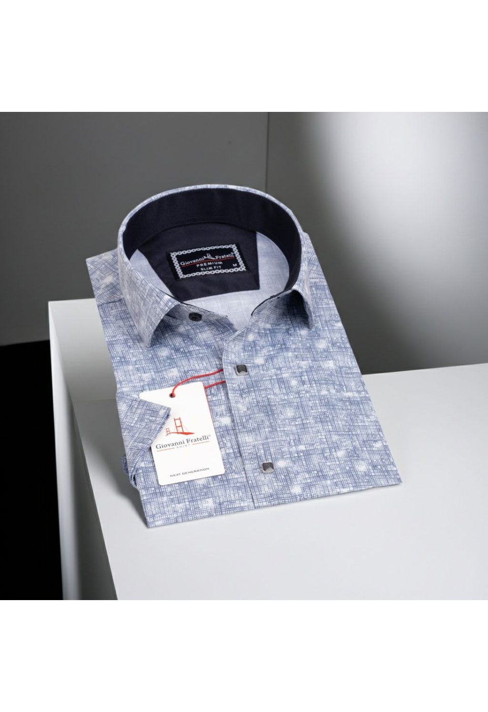 1074 CR K KOT 001 Slim Fit Kısa Kol Desenli Erkek Gömlek 3GMK311074001 - Giovanni Fratelli