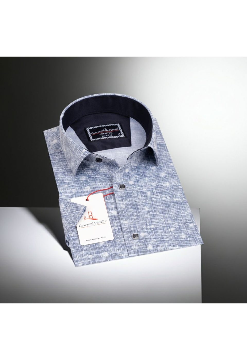 1074 CR K KOT 001 Slim Fit Kısa Kol Desenli Erkek Gömlek 3GMK311074001 - Giovanni Fratelli