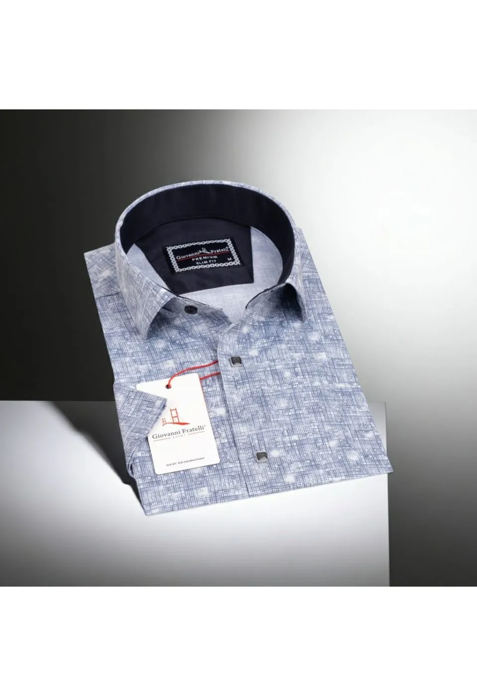 Slim Fit Kısa Kol Desenli Erkek Gömlek 3GMK311074001 - Giovanni Fratelli