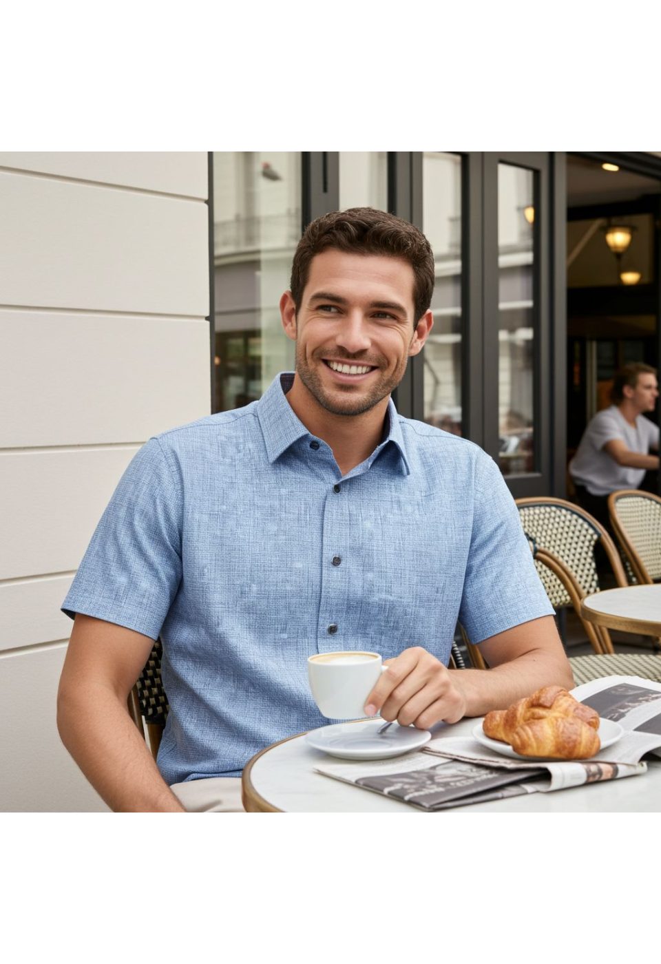 Slim Fit Kısa Kol Desenli Erkek Gömlek 3GMK311074002 - Giovanni Fratelli