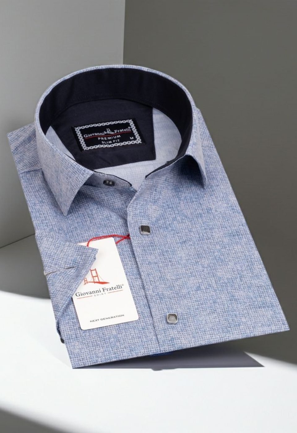 Slim Fit Kısa Kol Desenli Erkek Gömlek 3GMK311074004 - Giovanni Fratelli