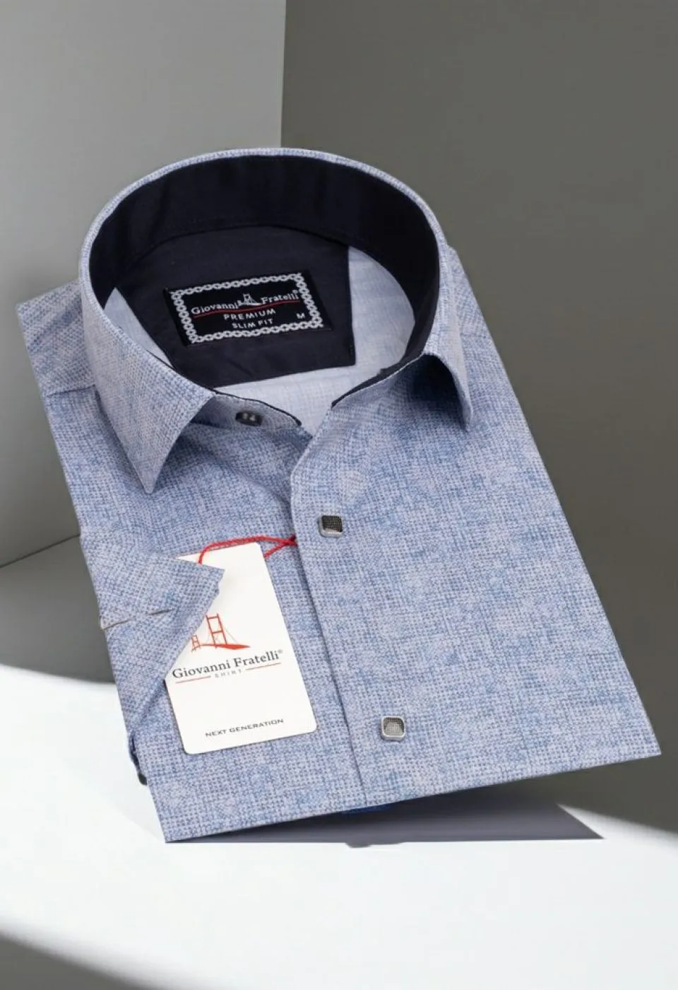 Slim Fit Kısa Kol Desenli Erkek Gömlek 3GMK311074004 - Giovanni Fratelli
