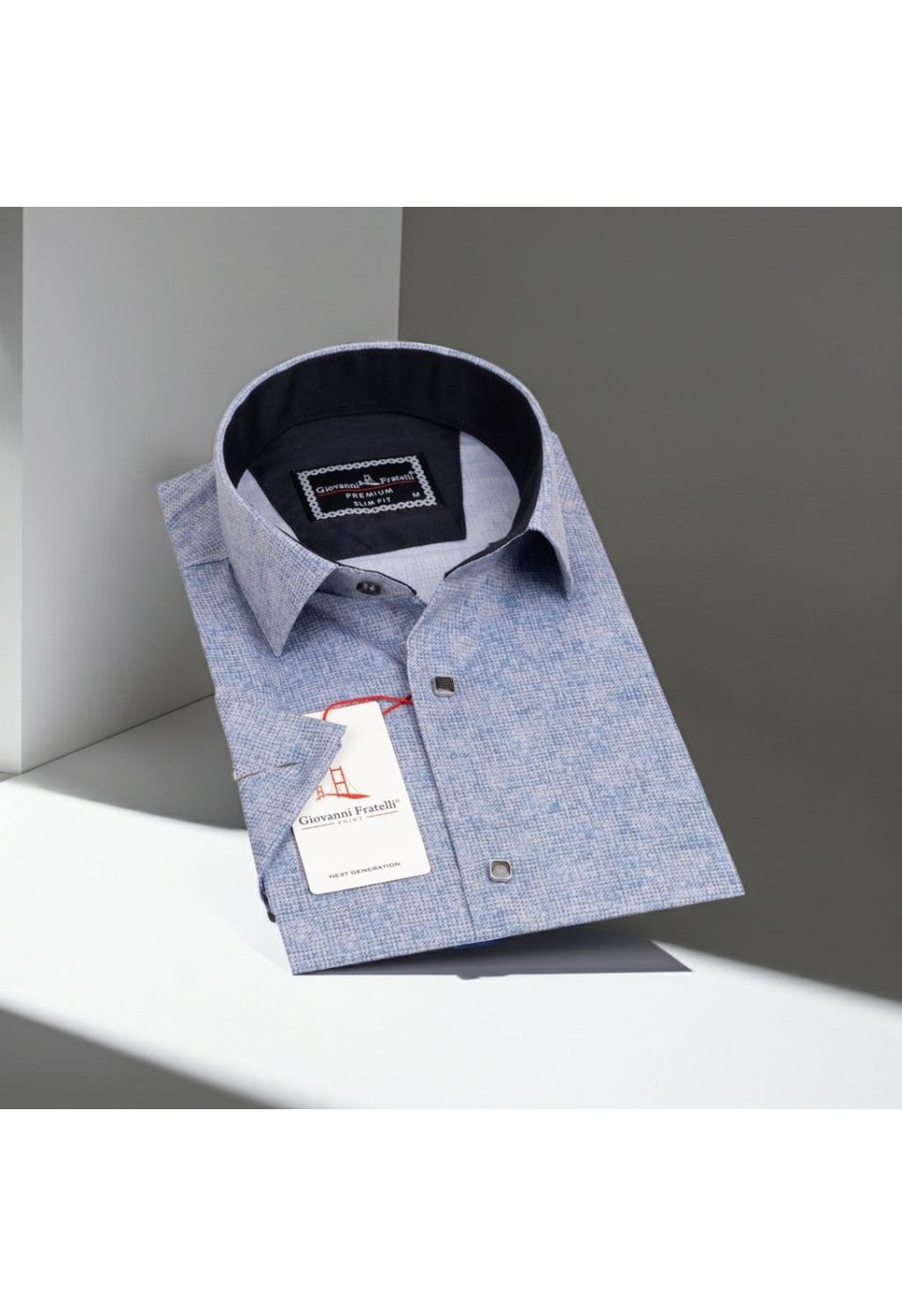 Slim Fit Kısa Kol Desenli Erkek Gömlek 3GMK311074004 - Giovanni Fratelli