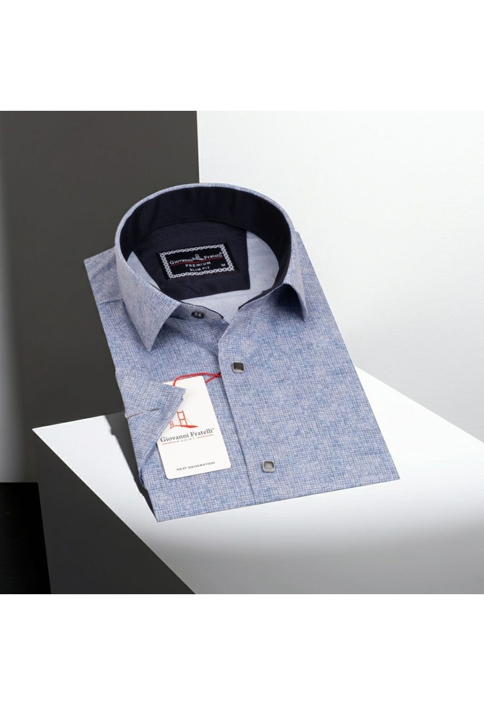Slim Fit Kısa Kol Desenli Erkek Gömlek 3GMK311074004 - Giovanni Fratelli