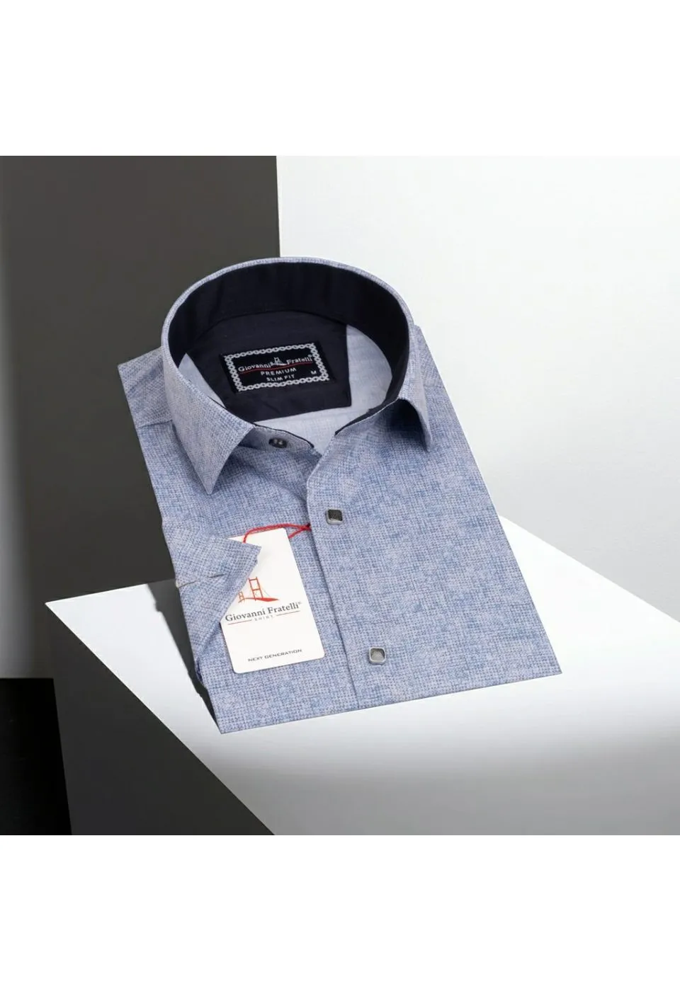 Slim Fit Kısa Kol Desenli Erkek Gömlek 3GMK311074004 - Giovanni Fratelli