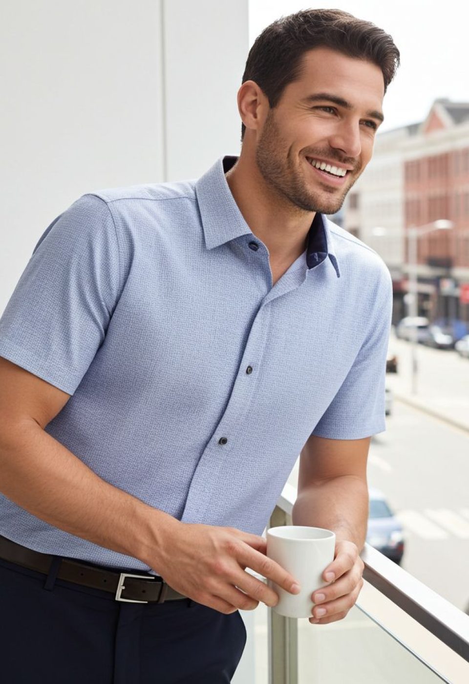 Slim Fit Kısa Kol Desenli Erkek Gömlek 3GMK311074004 - Giovanni Fratelli