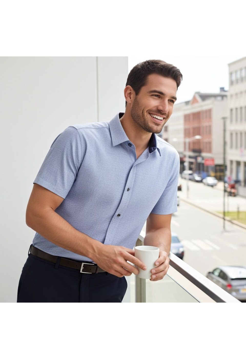 Slim Fit Kısa Kol Desenli Erkek Gömlek 3GMK311074004 - Giovanni Fratelli
